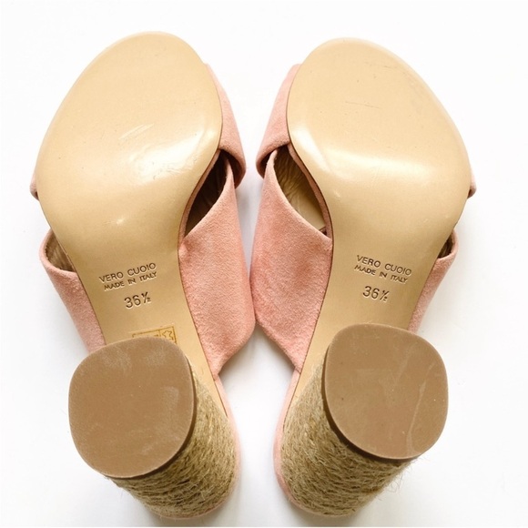 Club Monaco suede pink with braided jute heels NEW - Picture 3 of 4